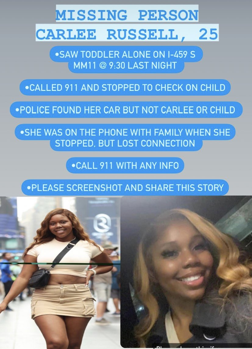 Jenn Horton (@jennwbrc) on Twitter photo 🚨Police need your help finding Carlee Russell, she went missing Thursday night in Hoover <a href="/WBRCnews/">WBRC 6 News</a> 🚨Police need your help finding Carlee Russell, she went missing Thursday night in Hoover <a href="/WBRCnews/">WBRC 6 News</a>