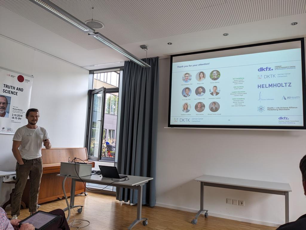 At the DKTK retreat, my talented lab mate @SvenTruxa gave a presentation introducing MIBI (multiplexed ion beam imaging) and the projects in the @felixjhartmann group using single-cell metabolic profiling to understand tumor microenvironment. Nice presentation! Congrats!