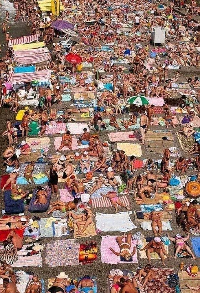 A day at the beach.
(frightening)