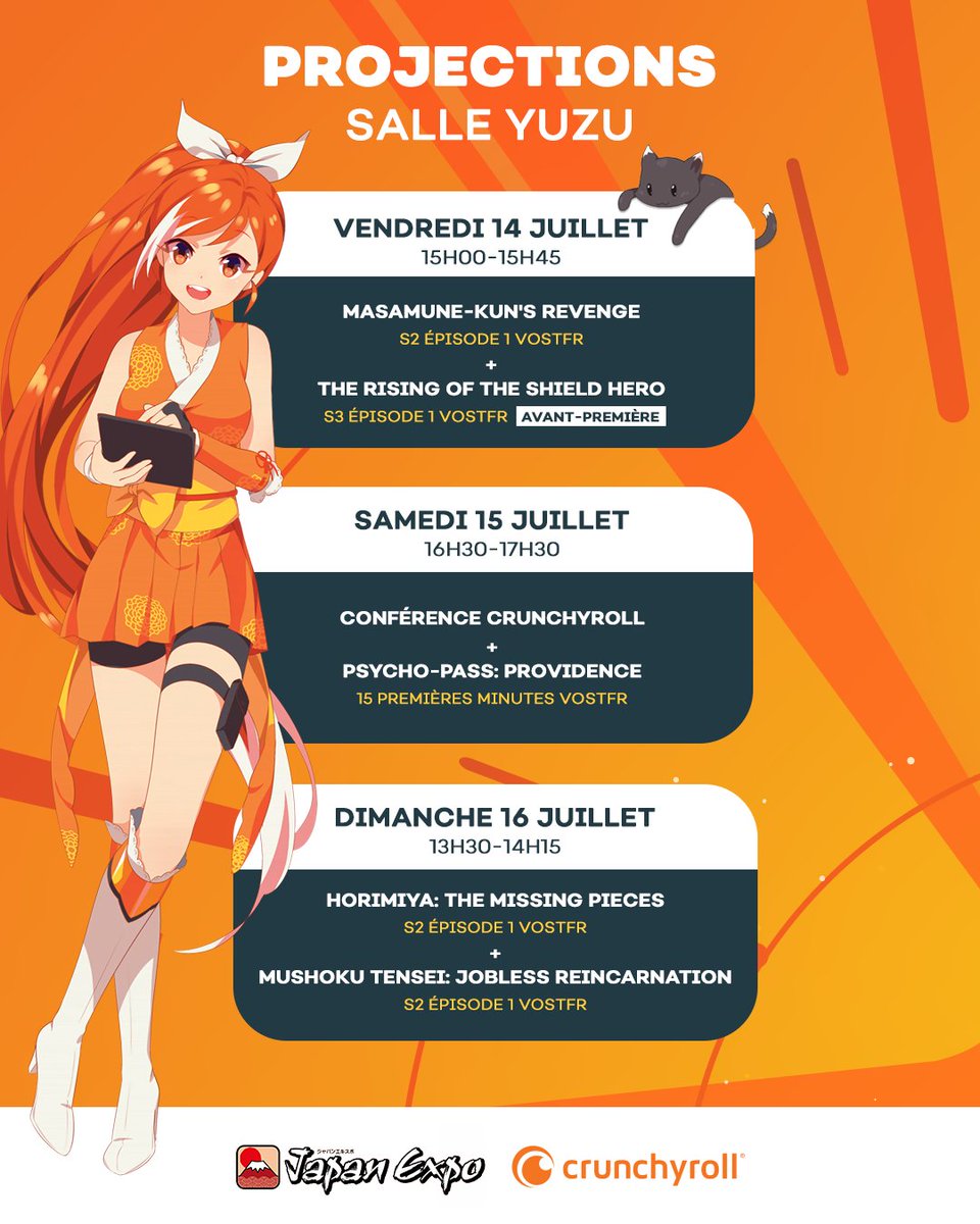 Avant-première de Shield Hero S3 imminente à <a href="/japanexpo/">Japan Expo ⛩🗼</a> ! 🎉

🗓️ Salle Yuzu de 15h à 15h45.