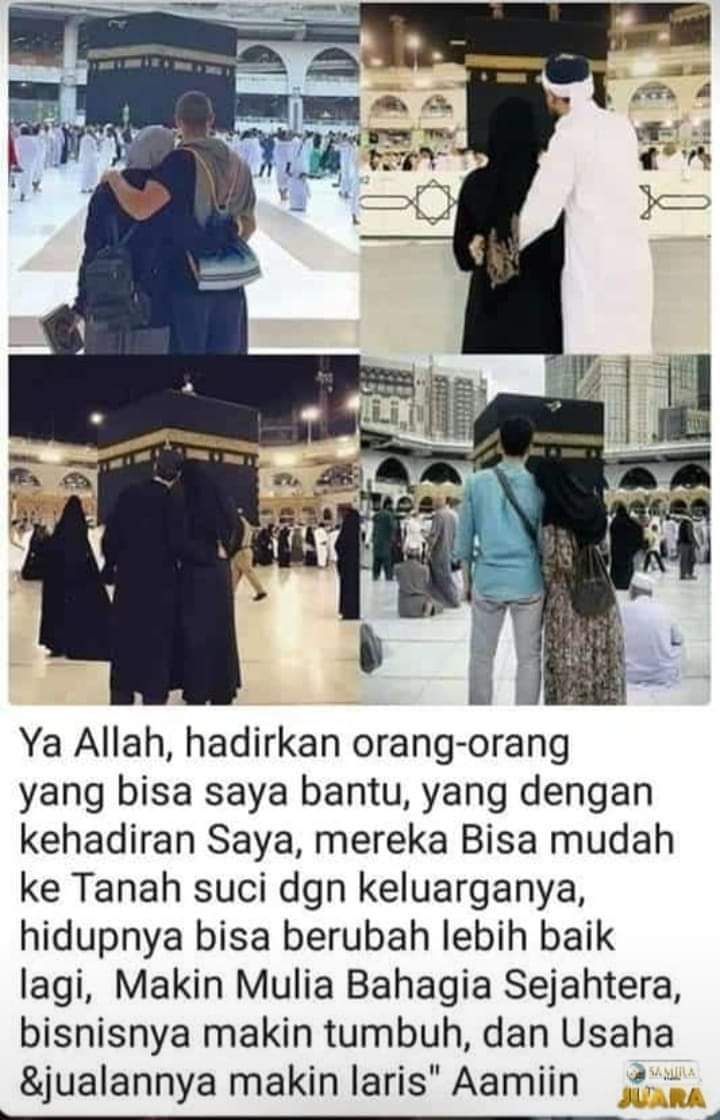 Semoga yg lihat postingan ini Allah qobul hajat² nya.. 
Bisa ke Makkah, Madinah bersama pasangan..
Umroh dan Haji, aamiin

Info 
Umroh, Haji dan Mitra 
Arma Dodi
WA👇
wa.me/6285947301462