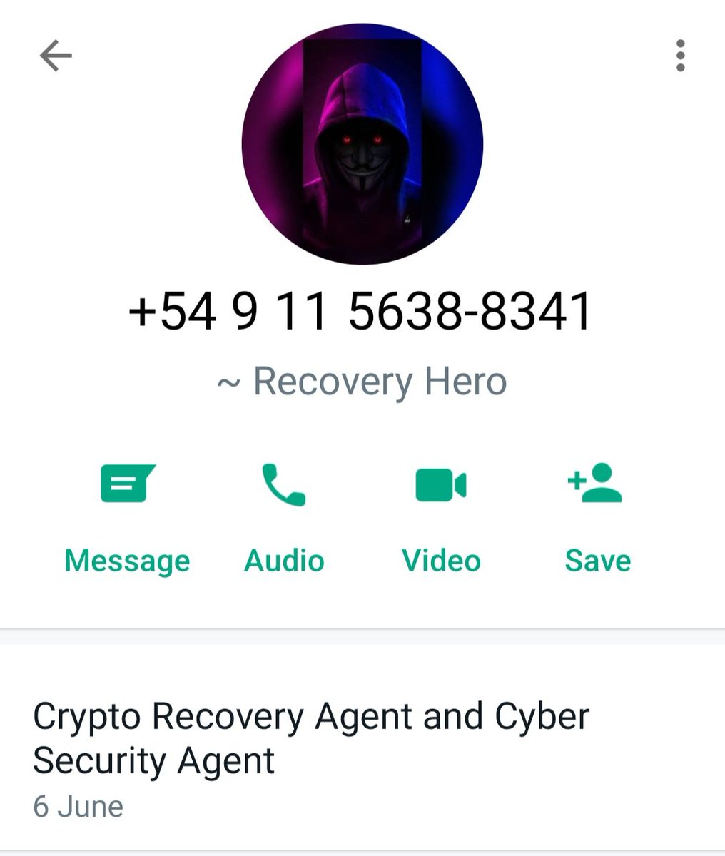 CarlBotha2's tweet photo. @TrustWallet Trust wallet isn't very secure. My wallet was emptied by this fraud "Recovery Hero" https://t.co/VFLoCO7sLc