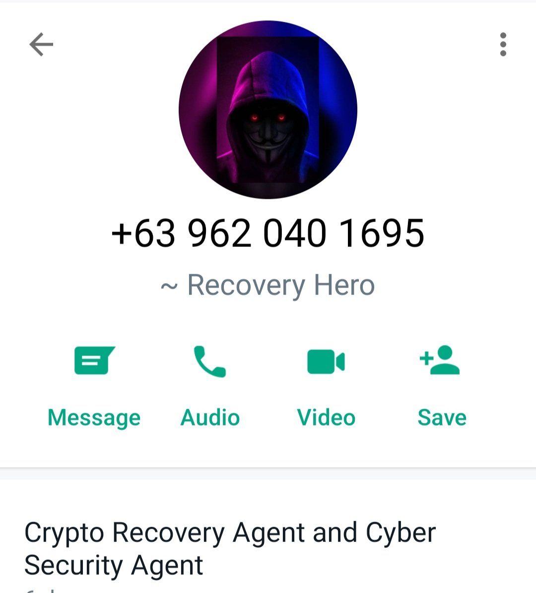 CarlBotha2's tweet photo. @TrustWallet Trust wallet isn't very secure. My wallet was emptied by this fraud "Recovery Hero" https://t.co/VFLoCO7sLc
