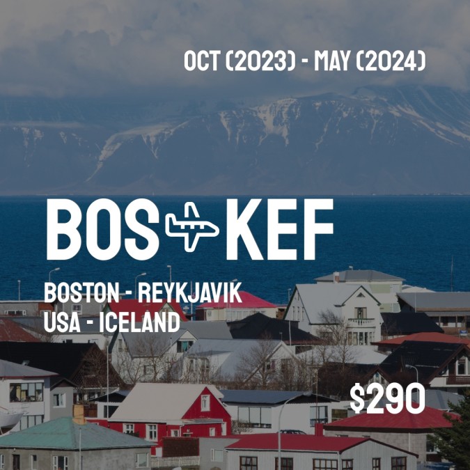 BOSCheapDeals's tweet photo. ✈️ Boston (BOS) to Reykjavik (KEF) for only $290 (USD) roundtrip 💸
163 live dates on Adventure Machine. - get the app on iOS or Android #boston  #bostonterrier  #bostonceltics  #bostonfoodies  #bostonterriers  #bostonblogger https://t.co/EheoiijMv8