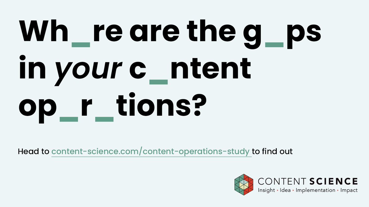 Did you know that a lack of content maturity can negatively impact your organization? 🔽 🔽 🔽

Find out how to overcome barriers to achieving successful content operations by reading our latest study:

#contentoperations

review.content-science.com/what-makes-con…