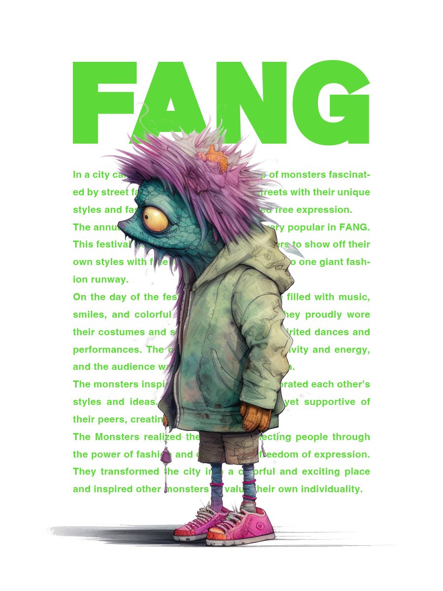 FANG_NFT's tweet photo. FANG #18

🎉FANG#1-#20 will be available in #opensea in 2 hours. 

#nft #nftjapan #nfts #nftart #nftartist #nftcollector #fashion #streetfashion #monster #crypto #fang https://t.co/fhcTYD1a7p