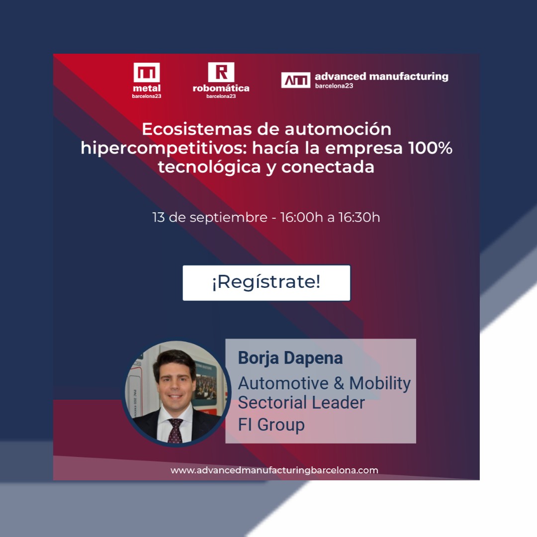 AdvManufactES's tweet image. Si te interesa el mercado de la automoción, no te pierdas la conferencia "Ecosistemas de automoción hipercompetitivos: hacia la empresa 100% tecnológica y conectada" por Borja Dapena de FI Group, el 13 de septiembre a las 16:00 en el #TechCongress4.0

Más bit.ly/46ECMWG?