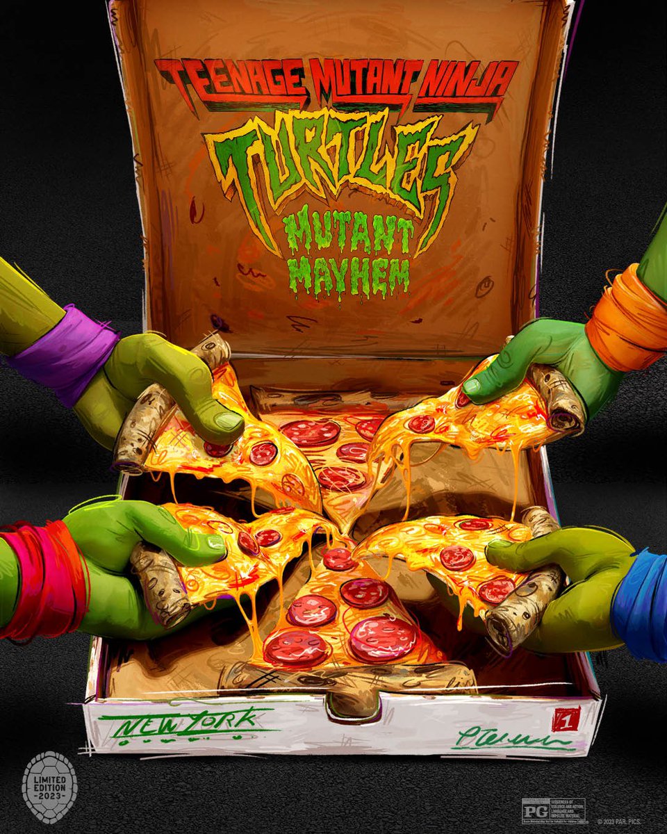 SinemaTRCom's tweet photo. Teenage Mutant Ninja Turtles: Mutant Mayhem filmi için yeni afiş yayımlandı. https://t.co/YArtOE8f63
