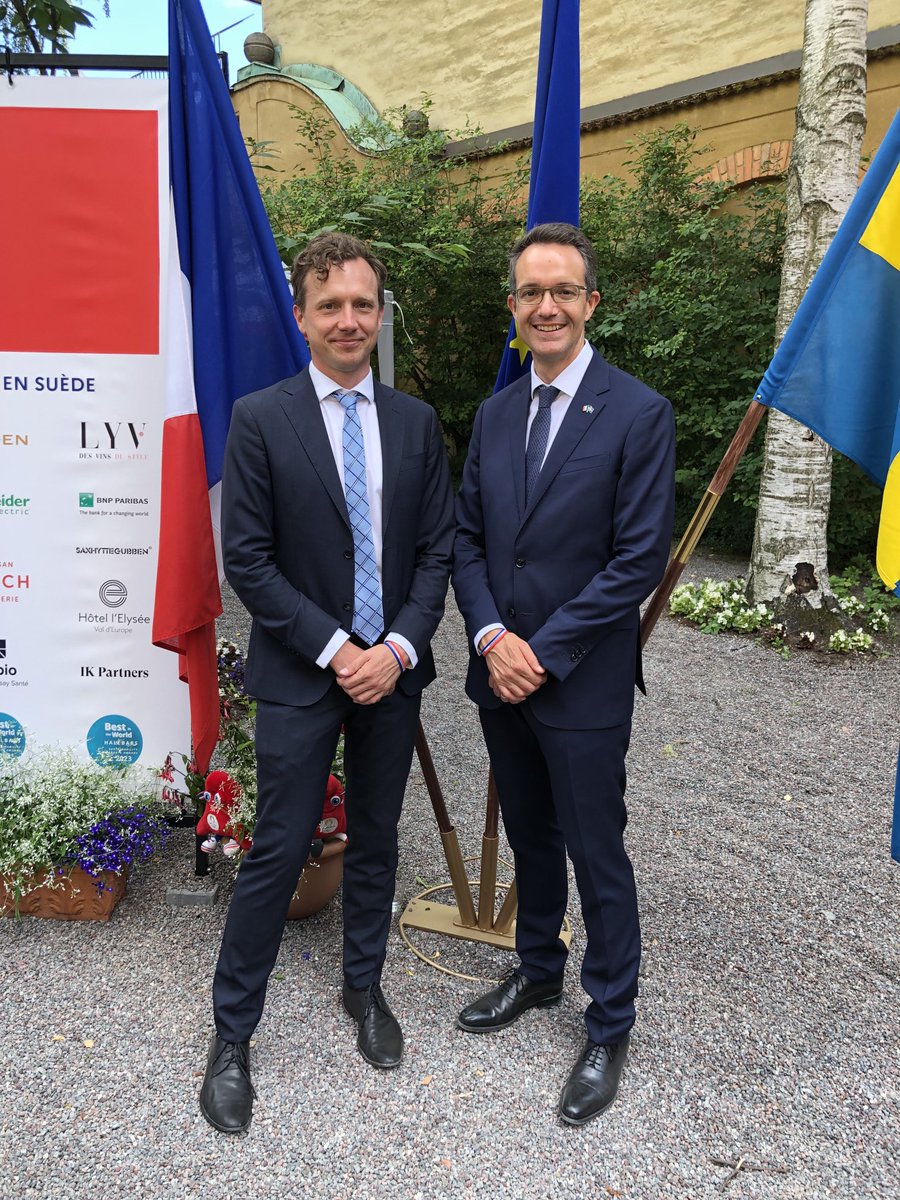 Celebrating #14juillet2023 🇫🇷🥂 at the French Embassy in Stockholm, kindly invited by Ambassador ⁦<a href="/e_de_gonneville/">Etienne de GONNEVILLE</a>⁩