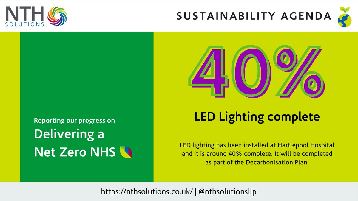 Following our recent tweet about LED lighting, we’re excited that Hartlepool Hospital is also undergoing new lighting installations. We are currently at 40% completion, with the rest to be completed shortly. #GreenerNHS