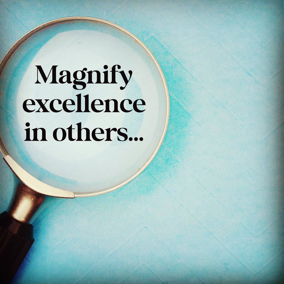 Magnify excellence in others…