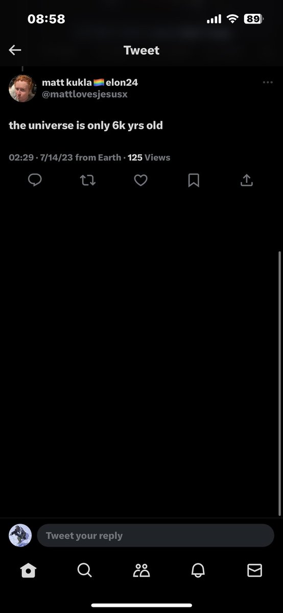lickiseo's tweet photo. @mattlovesjesusx @ianmiles yes coming from the same rëtärd who thinks the universe is 6k years old 😭😭😭 please stop talking https://t.co/LvVRXefqcY