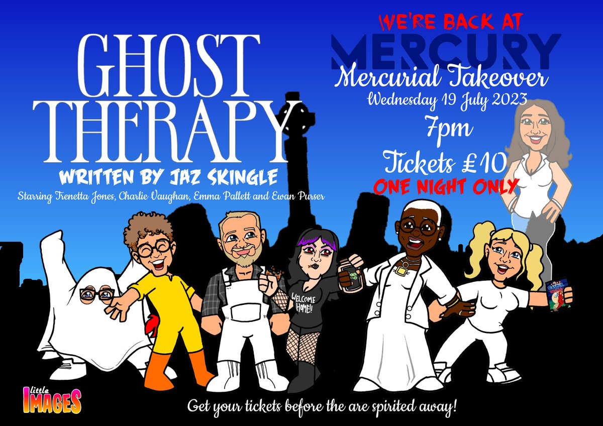 BuckBuckworth's tweet photo. WE'RE BACK  @JazSkingle GHOST THERAPY is returning for 1 night only at the #mercurialtakeover @mercurytheatre get your tickets before they are spirited away! #5starreview #fringeperformers #familyfriendlyshow #funny #smilemaking #positivestory #lookitup
@itvanglia @BBCLookEast https://t.co/j5kVi3mpTS