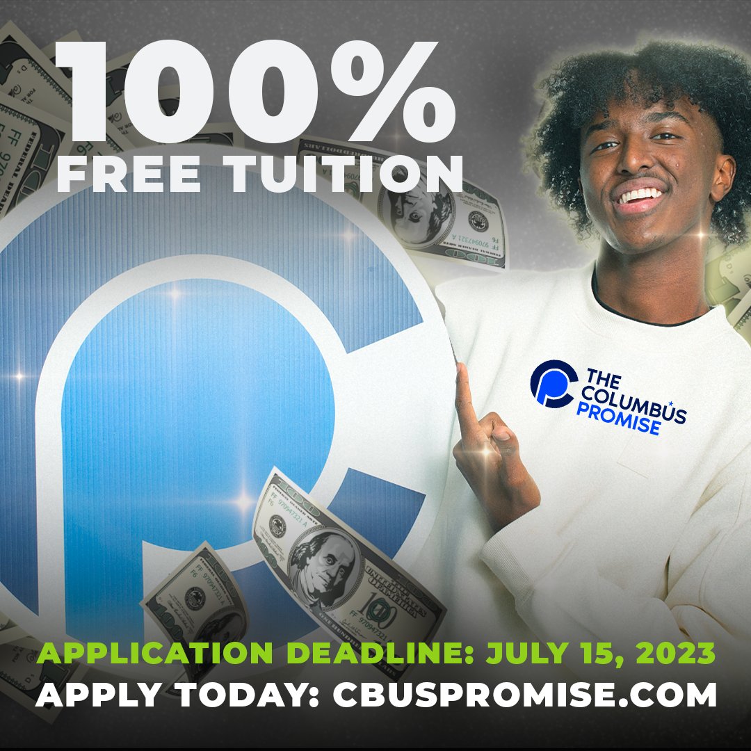 That's right. The Columbus Promise sends you to college 100% TUITION FREE!

2023 Graduates, sign up before the FINAL DEADLINE TOMORROW (7/15).

To learn more and apply, visit cbuspromise.com TODAY. 

<a href="/ColsCitySchools/">Columbus City Schools</a> <a href="/ColumbusGov/">City of Columbus</a> <a href="/cscc_edu/">Columbus State</a> <a href="/IKnowICan88/">I Know I Can</a> 

 #COLUMBUSPROMISE
