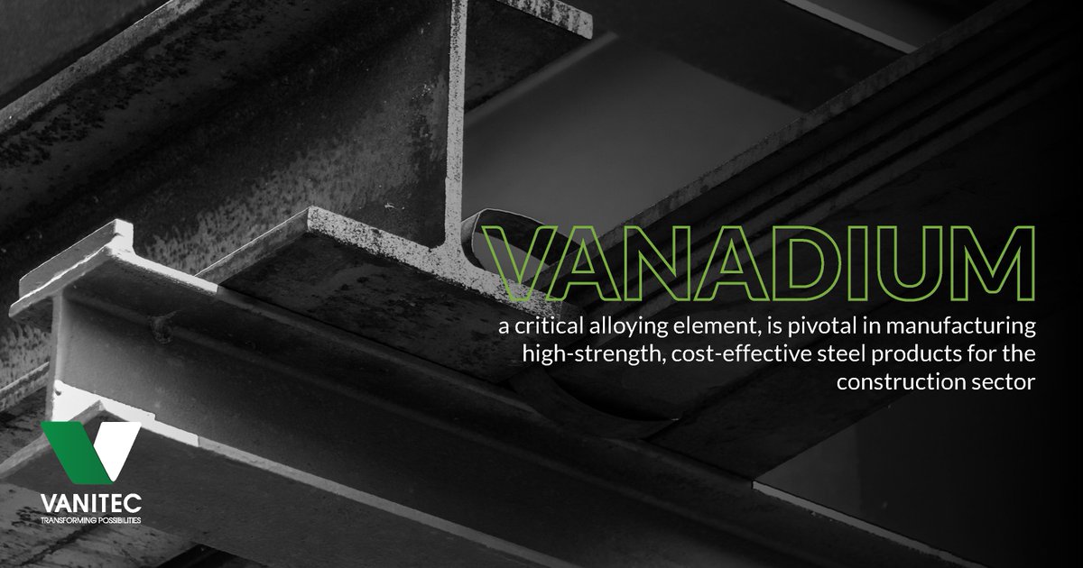 VanitecVanadium's tweet image. A critical element that has become the backbone of numerous industries, #Vanadium in steel provides superior strength and toughness, significantly reducing steel requirements while maintaining structural performance.

#SteelIndustry #StrengthAndDurability #Innovation