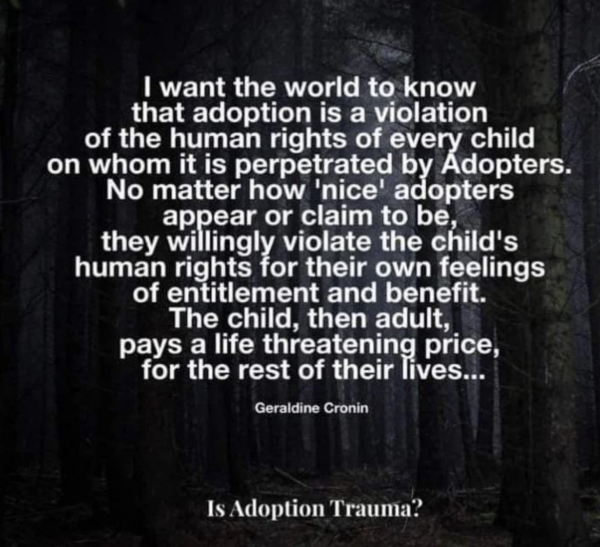 PolicingFamily's tweet image. #AdoptionTrauma #MaternalSeparationTrauma