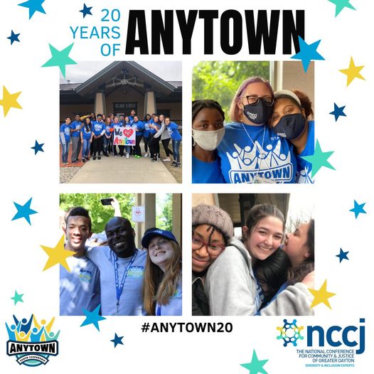 Anytown alumni, we want to hear what Anytown means to you! Share your Anytown story using the hashtag #Anytown20!
Learn more about 20 years of Anytown, update your alumni contact info, and purchase limited edition Anytown swag at nccjgreaterdayton.org/AnytownAt20