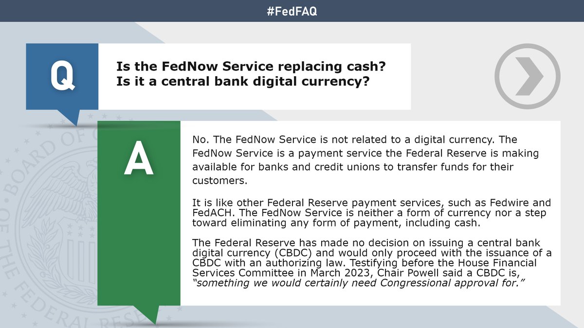 Federal Reserve on Twitter: quot #FedFAQ: Is the FedNow Service replacing Federal Reserve on Twitter: quot #FedFAQ: Is the FedNow Service replacing