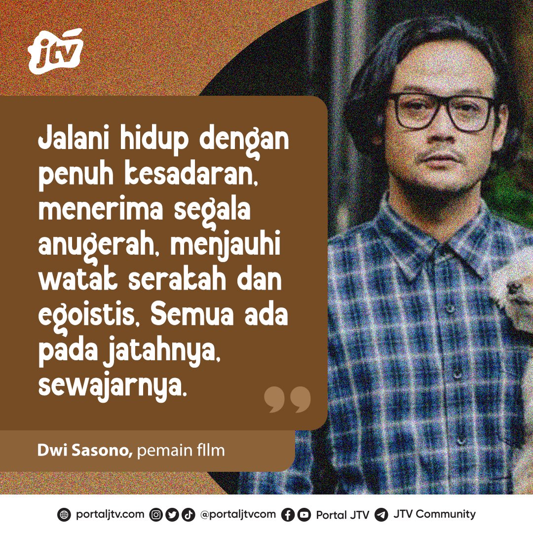 Dwi Sasono, lahir di Surabaya, 30 Maret 1980. Dwi Sasono adalah seorang aktor Indonesia yang memiliki keahlian dalam dunia seni peran, namanya banyak dikenal oleh masyarakat karena perannya dalam film mendadak dangdut (2006).

#quotesJTV  #jtvrek #lokalnakalmassal #youthspirit