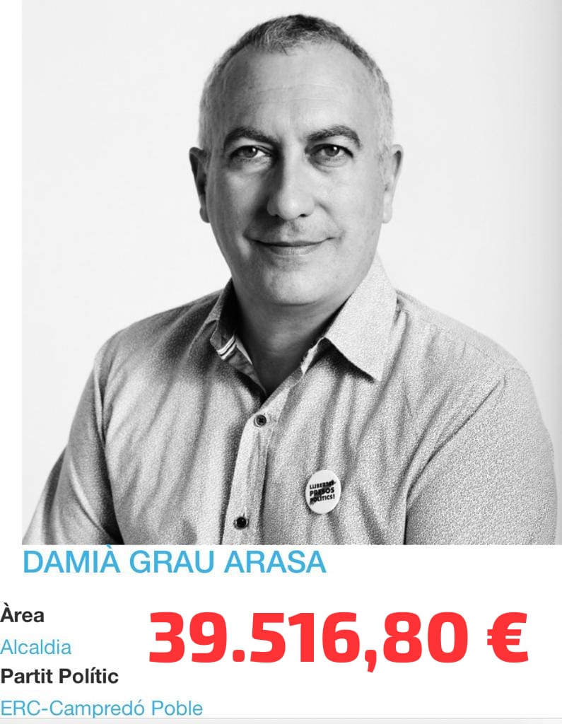 juntspertortosa's tweet photo. #ULTIMAHORA - L'alcade-President de l'EMD de #Campredó nou càrrec de confiança de l’alcalde de #Tortosa amb dedicació parcial i sou de 39.516,80€. A partir d’ara els problemes de Campredó ja no seran culpa de @Tortosa. #JugadaMestra Una altra explicació del pacte ERC-PSC-CUP https://t.co/AsUWr8zqFh