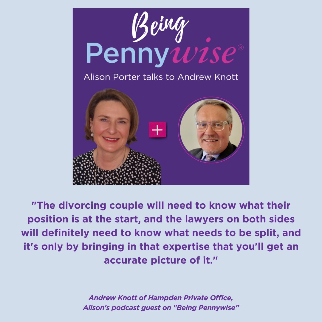 Alison interviewed Andrew Knott, wealth management specialist and Managing Director at Hampden Private Office. They talked about how to choose a wealth manager and when the best time is to involve them in the divorce process.

#WealthManagement #LifestyleAnalysis #Podcast #OutNow