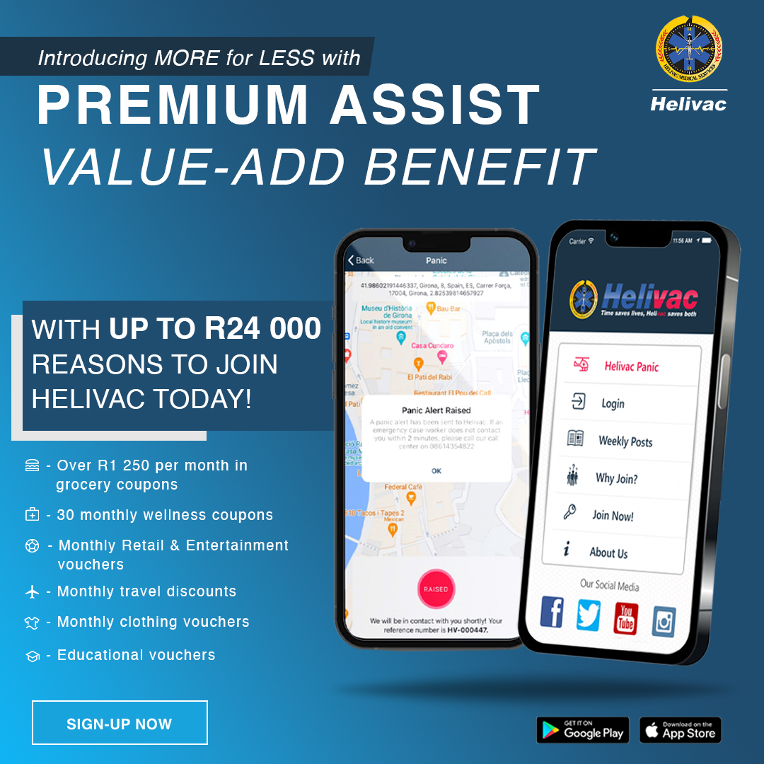 Prepared for life's uncertainties? With Helivac, you can be! 🚁⚕️ South Africa's premier emergency medical evacuation service, providing rapid response anytime, anywhere. Invest in your safety and let us be your guardian angel. 🌍🏥 Learn more &amp; sign up: helivac.co.za
