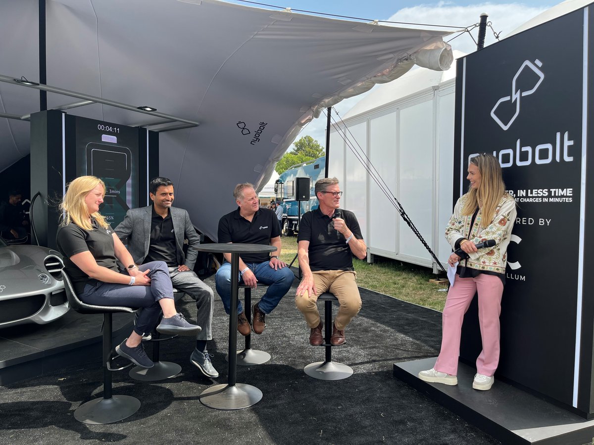 Visit us in Electric Avenue, stand 3 for our Q&A panel session with our host @Imogenbhogal from @FullyCharged at 10:30am discussing @Nyobolt’s unique technology and how it gives batteries an ultra fast charging time of 6-minutes. #GoodwoodFOS #EV #Fastcharging #morepowerlesstime