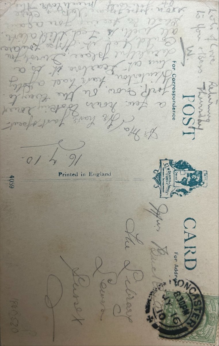 ON THIS DATE, 113 YEARS AGO...

“Hope you are well, Ted is still alive”

Caroline Buckman was sent this postcard from her daughter. Caroline not only worked, but lived in the former Lewes library. The famous Virginia Woolf would often visit the library, eventually moving to Lewes