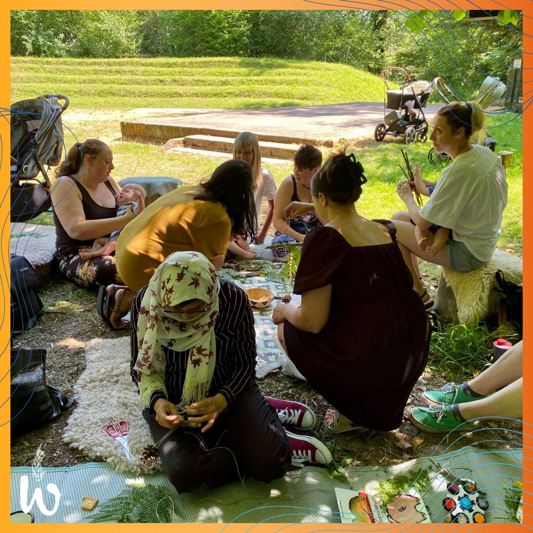 We are back <a href="/TheHawthCrawley/">The Hawth</a> today, meeting mothers in the woodland &amp; offering them tea &amp; a side helping of an activity. This week we sing into the sky with Cate Ferris who has been writing a lullaby with our mothers. #Crawley. A collaboration between Wyld Mothers Fire &amp; Murmur