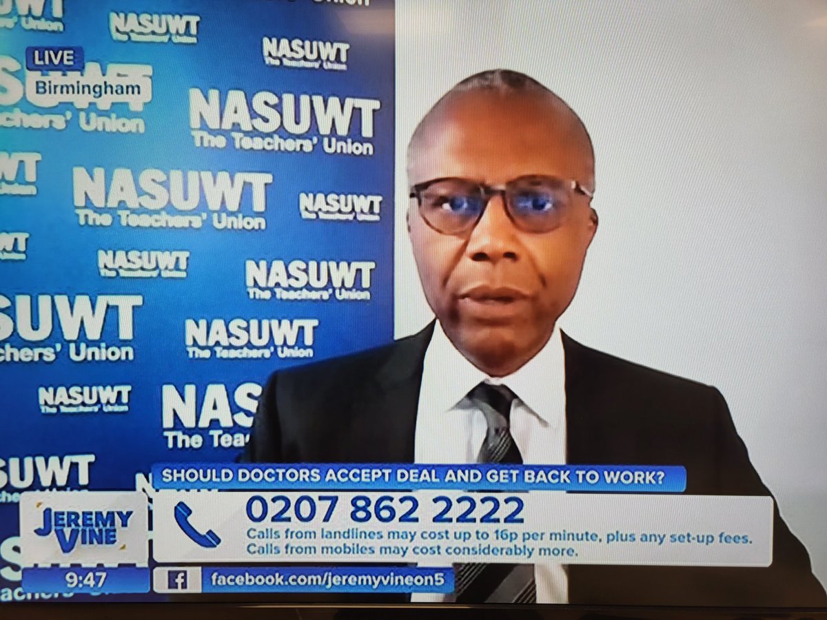 NASUWT's tweet photo. On @JeremyVineShow now @PatrickR_NASUWT is explaining the current pay award of 6.5% recommended by the STRB. https://t.co/HtmilbqnTy