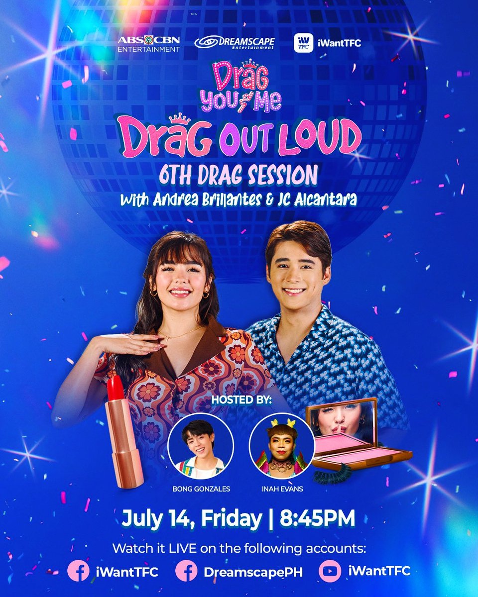 _AteDick's tweet photo. Hiyiiieee mga baklang twoah! Samahan niyo kami ng ating favorite Kekisaur @bonggonzales_ tonight 8:45PM sa isang masayang after streaming banlaw session sa #DragOutLoud para sa bagong episode ng #DragYouAndMe sa @iwanttfc https://t.co/T7Vh0hQnjS