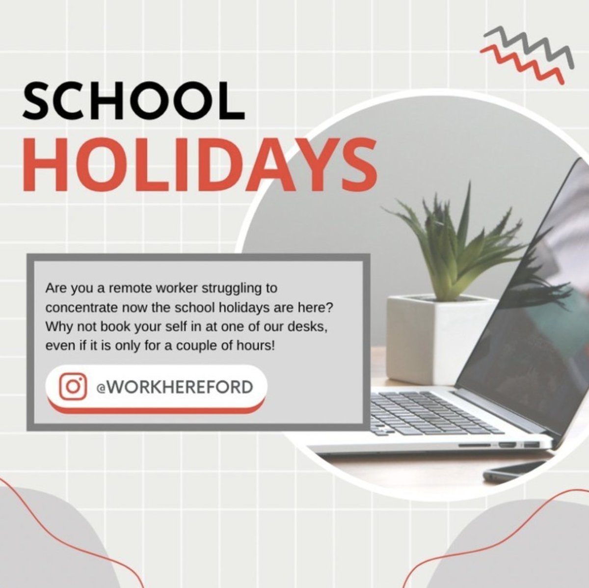 The school holiday season can be challenging for many remote workers.

And our workspace is the perfect place to escape for even just a few hours to work in a quiet environment. £20  for a full day and £12 for a half including free coffee! 

👉workhereford.co.uk