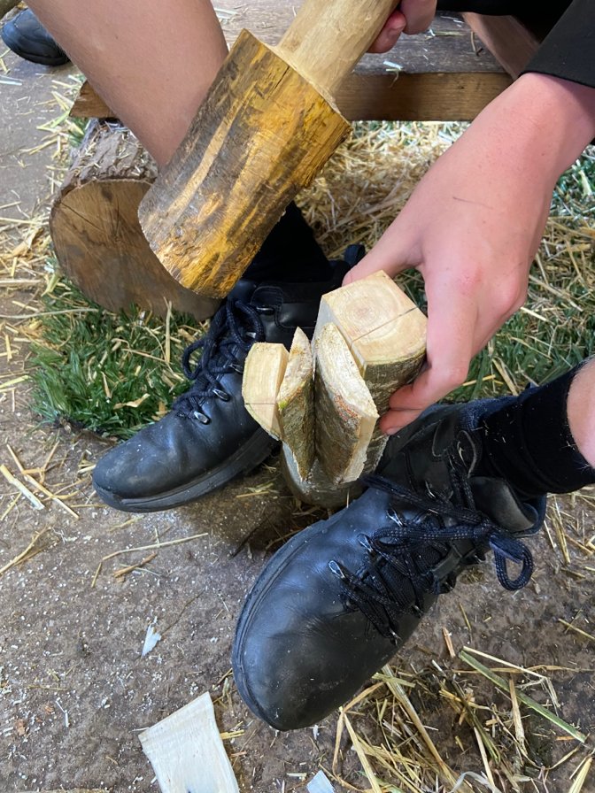 LadybridgeHigh's tweet photo. Eira and William have been whittling and creating a wooden mallet out of willow grown on the #ladybridgefarm during Farm Club #extracurricular #afterschoolclubs #whittling #willow #farmclub https://t.co/ik7hDfe8Bl
