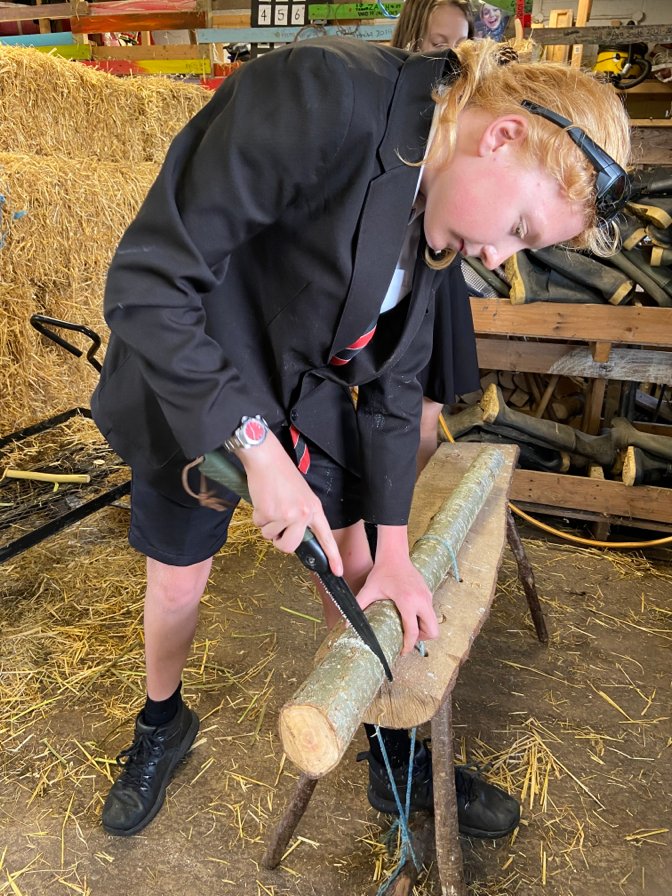 LadybridgeHigh's tweet photo. Eira and William have been whittling and creating a wooden mallet out of willow grown on the #ladybridgefarm during Farm Club #extracurricular #afterschoolclubs #whittling #willow #farmclub https://t.co/ik7hDfe8Bl