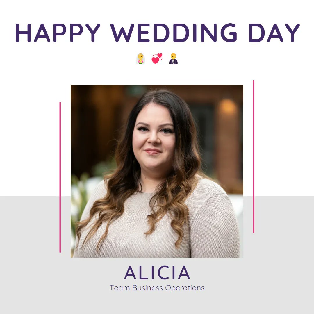 Our Ops Director, Alicia, is walking down the aisle today👰

Congratulations to the wonderful couple! 

If we are slow on replying it's because we're celebrating the newlyweds, Mr &amp; Mrs Gregory 💜