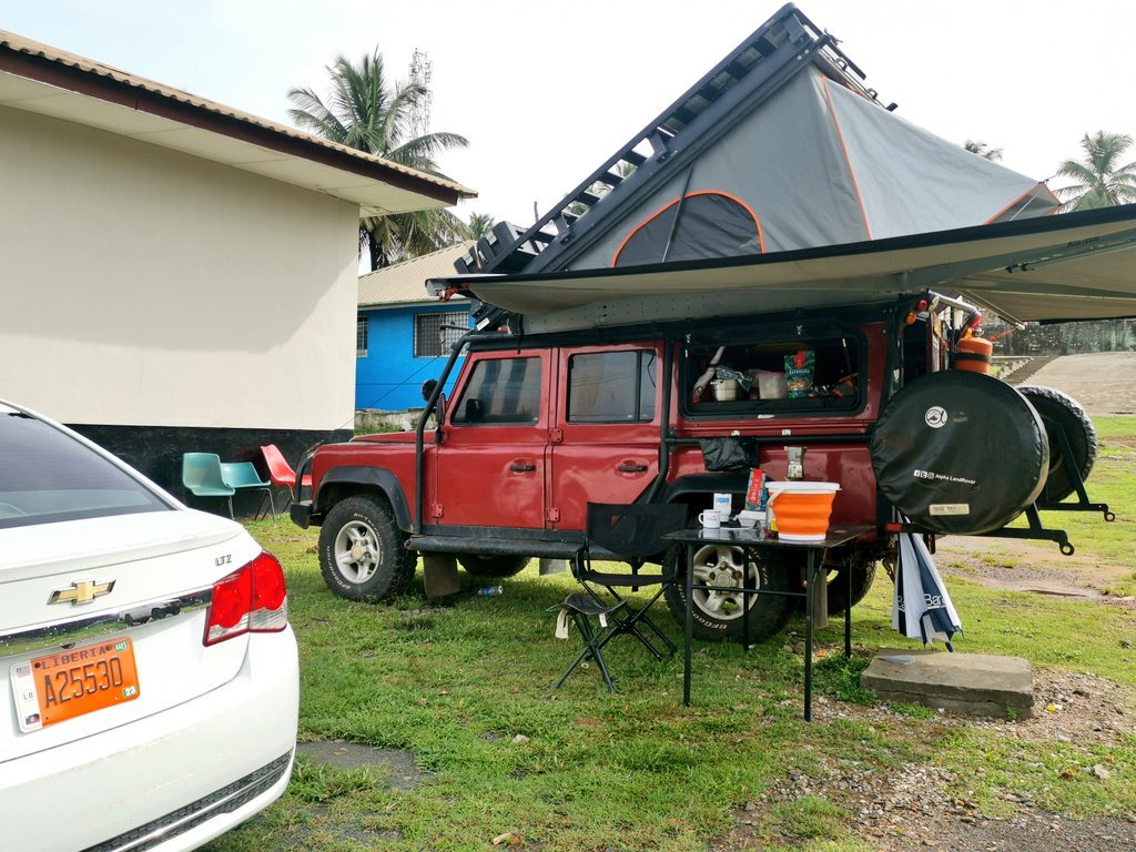 .@KimMUSAU driving a Land Rover Defender 110 200 TDi 1998 model as @AlphaLandRover left Kenya in January 2023 to travel to the UK via South, Central,  West and North Africa by road - @NationAfrica