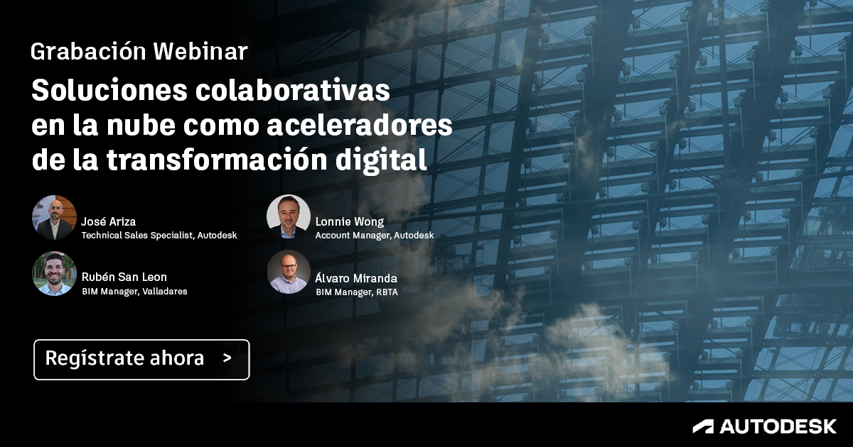 AutodeskEsp's tweet photo. 📢 ¿Quieres conocer las nuevas posibilidades del #TrabajoColaborativo en la nube y estrategias para el #DiseñoSostenible?

▶ Regístrate ahora y accede a experiencias de empresas líderes como #RBTA y #VallaradesIngeniería: https://t.co/4rQNC6NEJi

#TransformaciónDigital #BIM #AEC https://t.co/XgMTRtwz2Q
