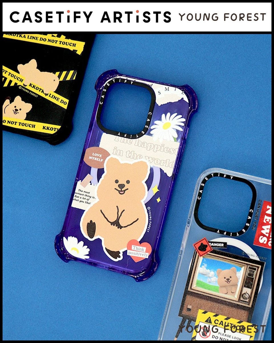 Casetify_JP's tweet photo. 韓国発の人気雑貨ブランド「#YOUNGFOREST」とのコラボレーションが登場。世界で一番幸せな動物と言われている「#クオッカ」の様々な表情を描いたキュートなテックアクセがラインナップ🌼 https://t.co/6ocjjOtlx3 https://t.co/dXDB3K8JC4