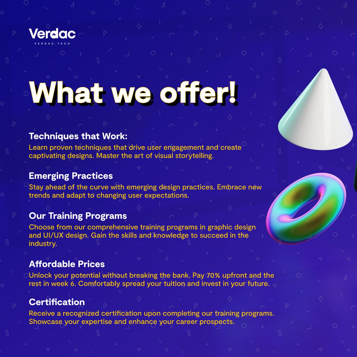 VerdacTech's tweet photo. Join Verdac Tech to learn more and harness the full potential of graphic design and UI/UX design.
Visit our website or send us a Dm to learn more about our offerings.
#Verdac #VersatileDesigner #productdesign #uiux #graphicdesign #tech #DesignCommunity #uxdesign https://t.co/QvjGRQg6lA