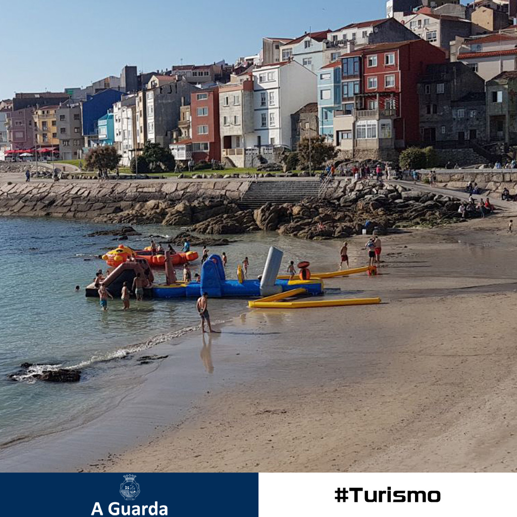 ▶ Despois da cancelación polo vento durante a Festa da Langosta, os nenos gozarán dunha tarde divertida cos inchables acuáticos no areal da Ribeira.
 📆 Día: sábado 15 de julio
⏰ Horario: 16:30 a 19:30
#AGuarda #Turismo