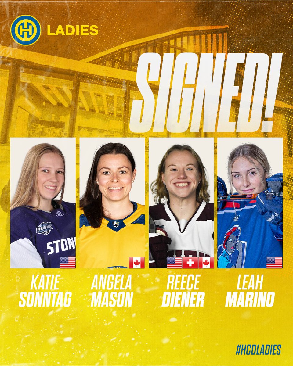 HCD_offiziell's tweet photo. 🖊️ #𝒔𝒊𝒈𝒏𝒆𝒅 - Das Kader der HCD Ladies ist komplett. 21 Spielerinnen, inklusive drei Ausländerinnen kämpfen ab September für Blaugelb um Punkte in der PostFinance Women's League. Welcome Katie, Angela, Reece and Leah! https://t.co/HatcaObwIG 
#hcdladies | #davoserin https://t.co/wpLcwPmZWl
