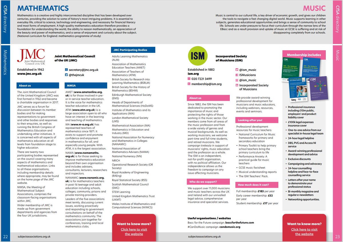 David Monis-Weston (@informed_edu) on Twitter photo Just discovered this excellent list of subject associations from <a href="/C4Subject_Assoc/">Council4SubjectAssoc</a> with a lovely catalogue of what each offers for individuals and for schools, with costs, etc. - how well connected are your teachers to these organisations?
subjectassociations.org.uk/wp-content/upl⊠Just discovered this excellent list of subject associations from <a href="/C4Subject_Assoc/">Council4SubjectAssoc</a> with a lovely catalogue of what each offers for individuals and for schools, with costs, etc. - how well connected are your teachers to these organisations?
subjectassociations.org.uk/wp-content/uplâŠ