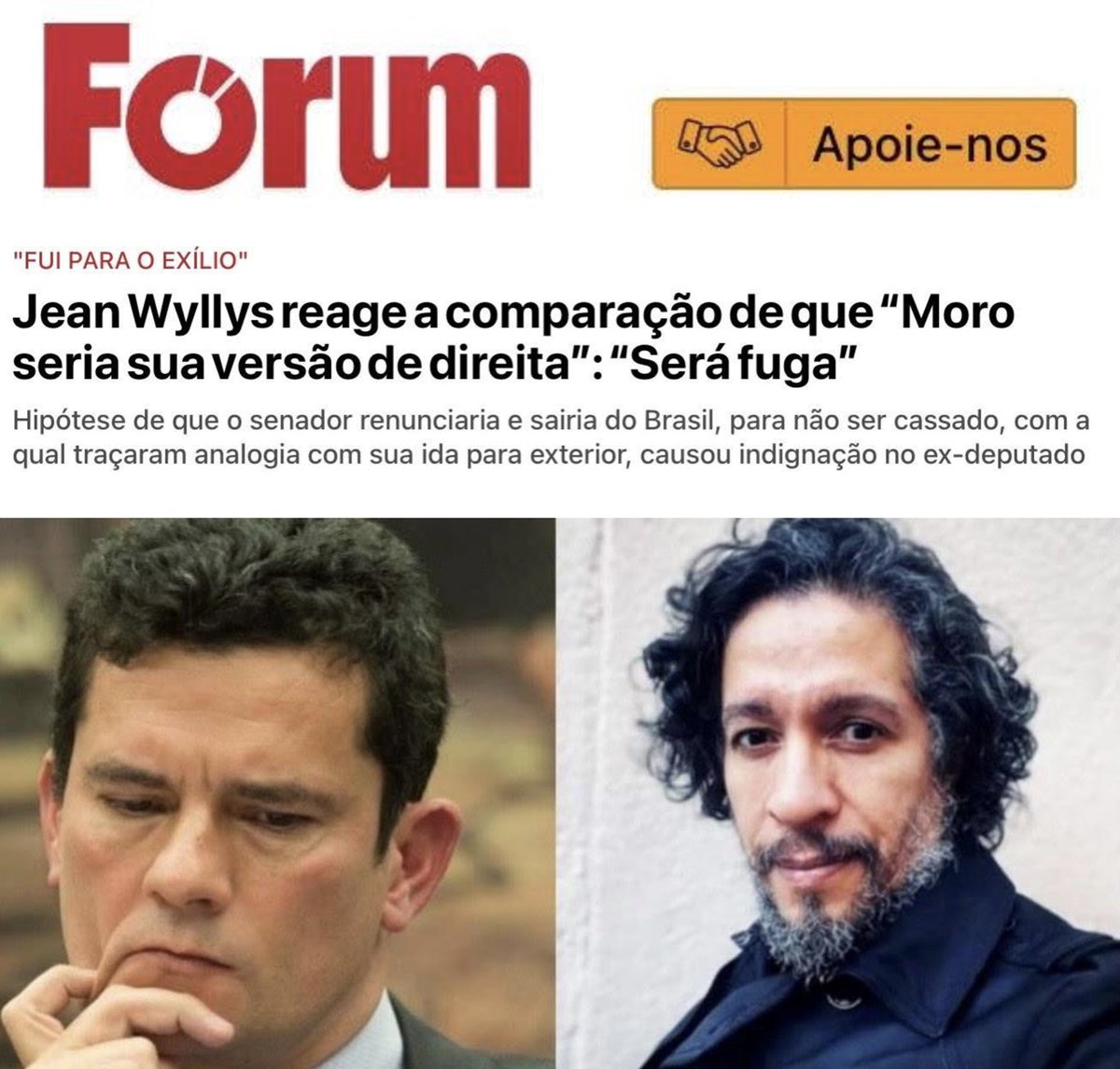 BenitoRodPerez's tweet photo. E não há mesmo comparação. Wyllys saiu para evitar perseguição violenta. O outro fugir pelas atrocidades cometidas. O @STF_oficial já deveria ter retido seu passaporte.
#CadeiaParaMoro
@gilmarmendes
@hilde_angel
@FEsculhambado
@leonelbrizolarj https://t.co/FzdhwuLGz6