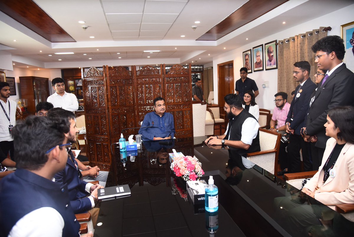 An incredible honor to be called upon by the Minister of Road Transport &amp; Highways of India, Shri Nitin Gadkari with the @csindiaa delegation. 

<a href="/nitin_gadkari/">Nitin Gadkari</a> 

 #ChhatraSansad #MinistryOfTransportation #SustainableFuture #CollaborationAtItsBest