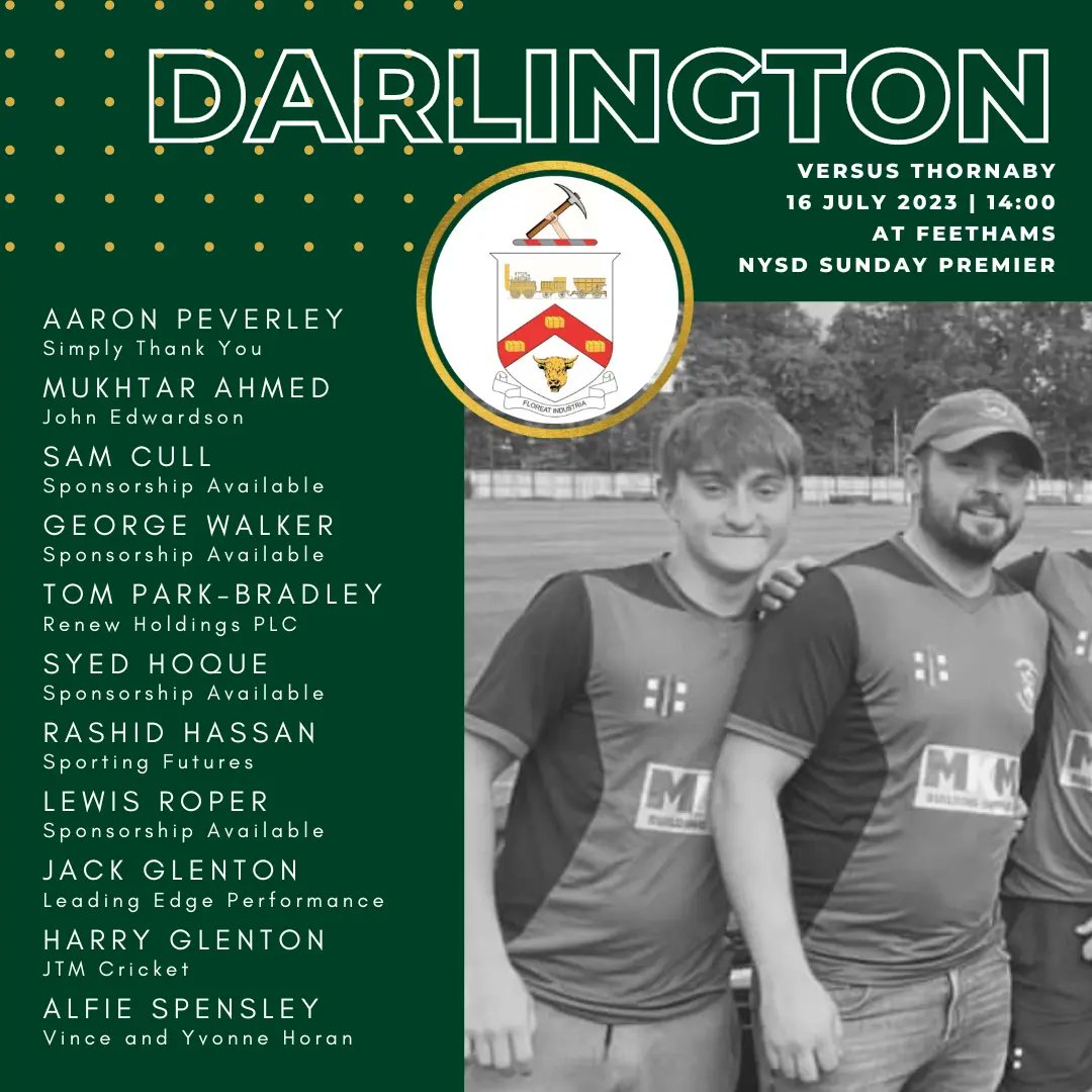 DCC_Feethams's tweet photo. Team News 🏏📰

Here's our teams for the weekend! https://t.co/nSzIqmai7E