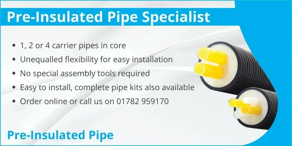 InsulatedPipe's tweet image. Make sure your district heating project runs smoothly with our free pipe specification. Our team will ensure you have everything you need plus we have fast access to UK stock for quick delivery too. Simply call us on 01782 959170. #preinsulatedpipe #pipesystems #districtheating