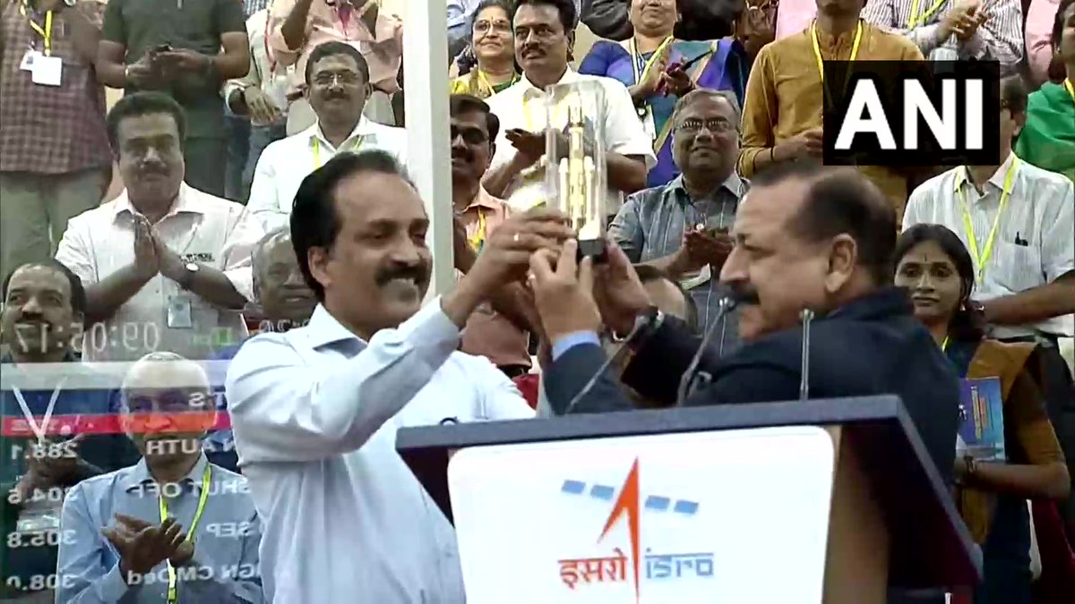 ANI's tweet photo. Celebrations at the Indian Space Research Organisation (ISRO) following the successful launch of #Chandrayaan3 into orbit. https://t.co/v62kzhAD8D