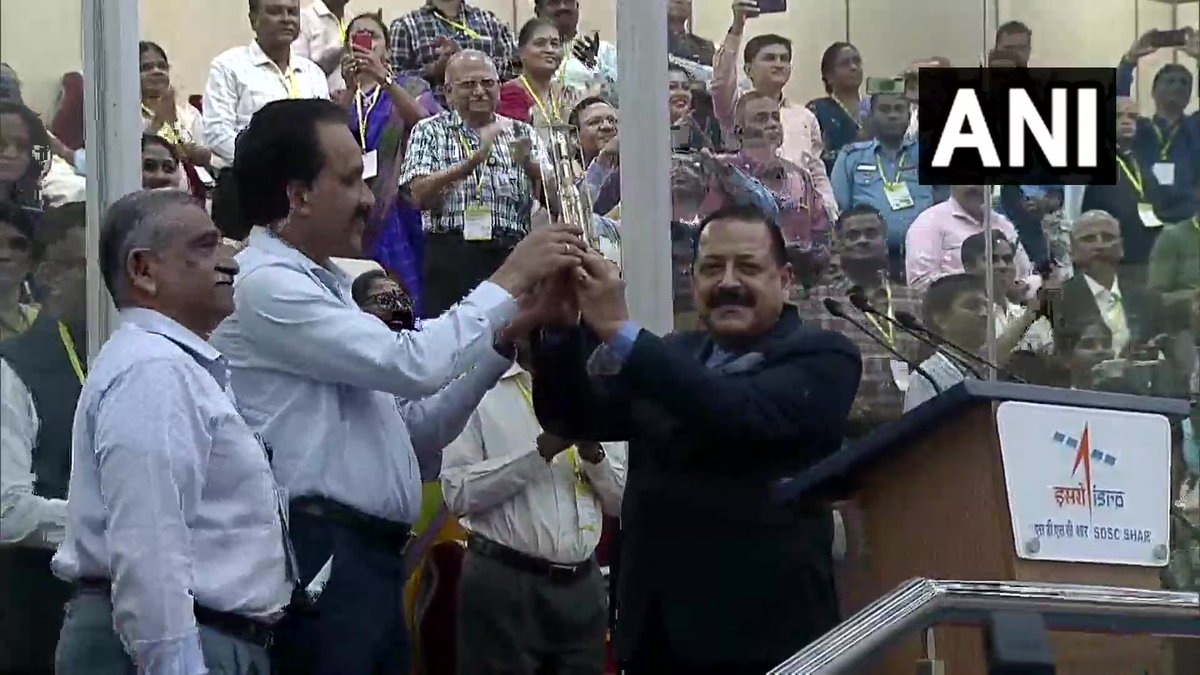 ANI's tweet photo. Celebrations at the Indian Space Research Organisation (ISRO) following the successful launch of #Chandrayaan3 into orbit. https://t.co/v62kzhAD8D