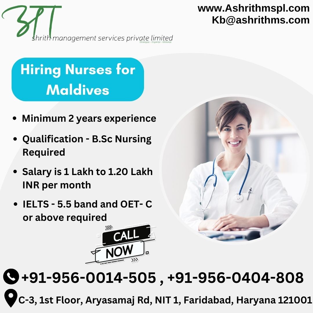 Urgently hiring nurses for Maldives . Kindly connect if interested . contact details :- +919560014505 And +919599339385.

#nurses #nursingjobs #nursingcareer #nursingjobs #nursingjobabroad #maldivesjobs #maldivesnurse..