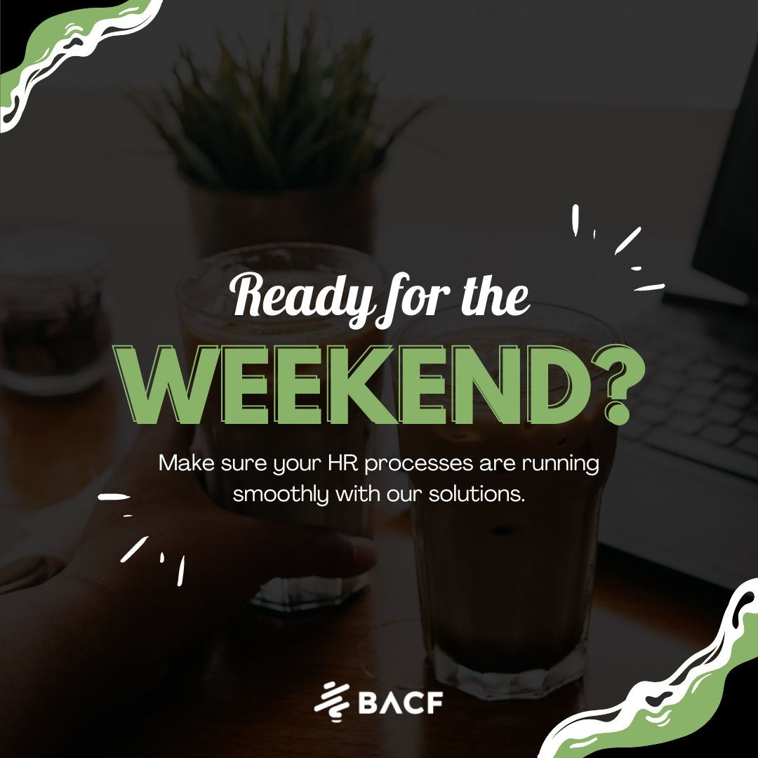 Weekend ready? Is your #HR department?

Our #HRTech solutions simplify workflows &amp; free up time. Reach out to discuss how we can optimize your #HR function.

We understand your pain points &amp; have solutions. The weekend will be sweeter with an optimized #HR department! #TGIF #BACF